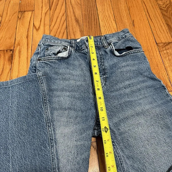 Reformation Liza Ultra High Rise Straight Organic Cotton Jeans in Blue‎ Malta 24 - Picture 9 of 10